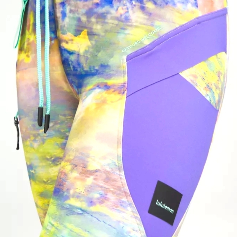 lululemon athletica Multicolor & Purple High-Rise Leggings Size 6 (fits S–M).